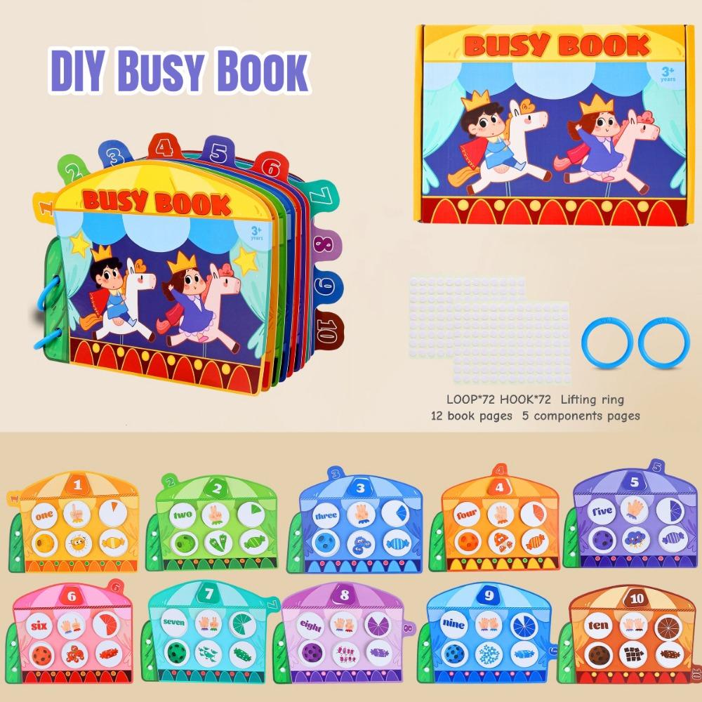 1-10 Quantity Word Cognition Digital Cognitive Quiet Book DIY Kids Busy Book Toy  Birthday Gift