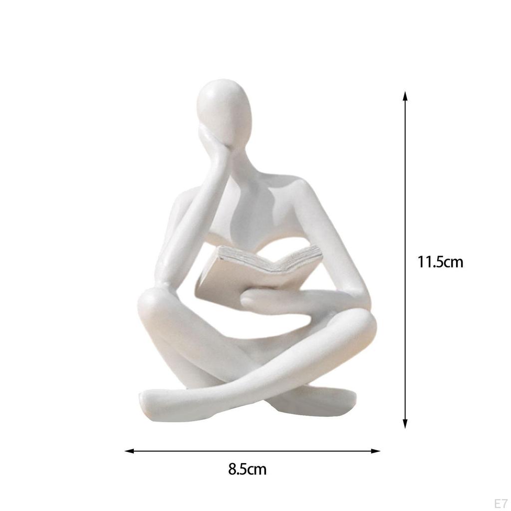 Abstraktní socha čtenáře Dekorativní figurka Socha Myslitele Ozdoba z pryskyřice Moderní