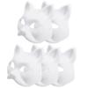 Handmade DIY Hand-Painted Mask Paintable Half Face Mask Japanese Cosplay Masquerade Mask  Prop