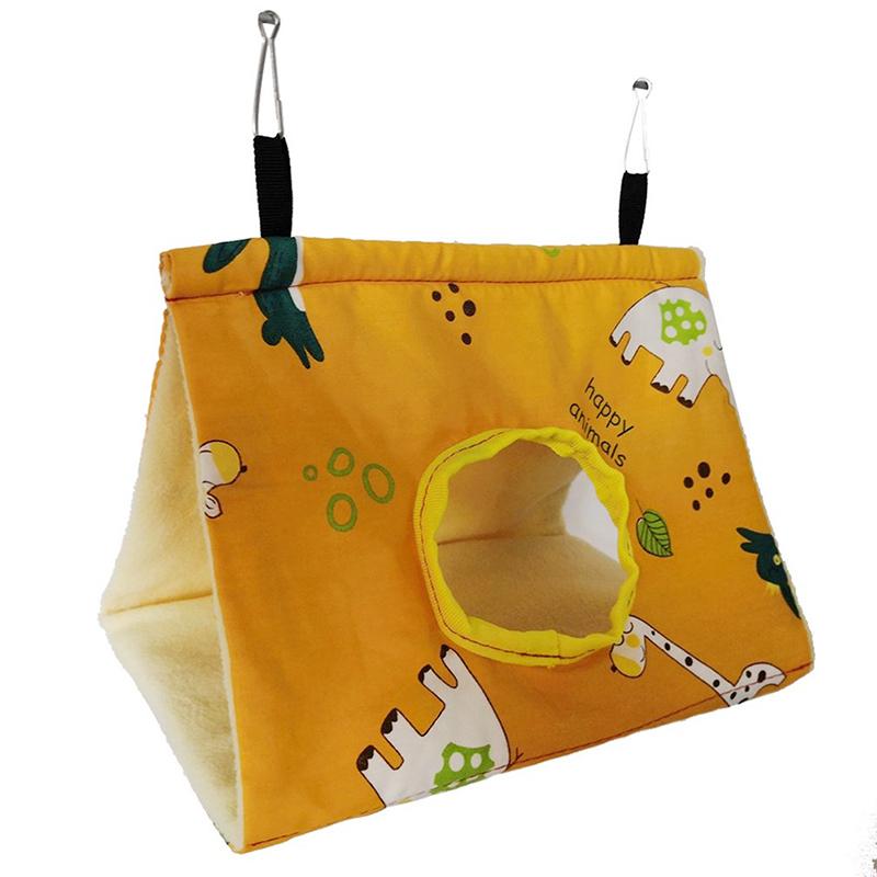 

Зимнее теплое птичье гнездо клетка для птиц попугай хлопковый мини-домик для домашних животных гнездо для волнистых попугайчиков гамак клетка хижина палатка кровать подвесная пещера товары для домашних животных 29x19cm жёлтый