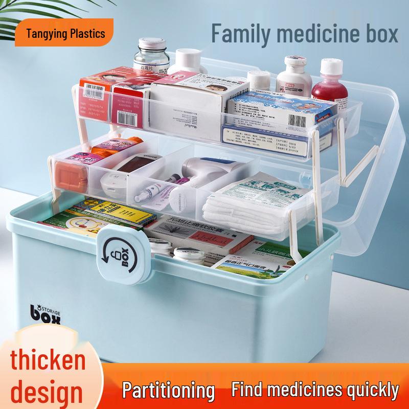 Double-Layer Portable First Aid Kit: Large Capacity Family Medicine Box