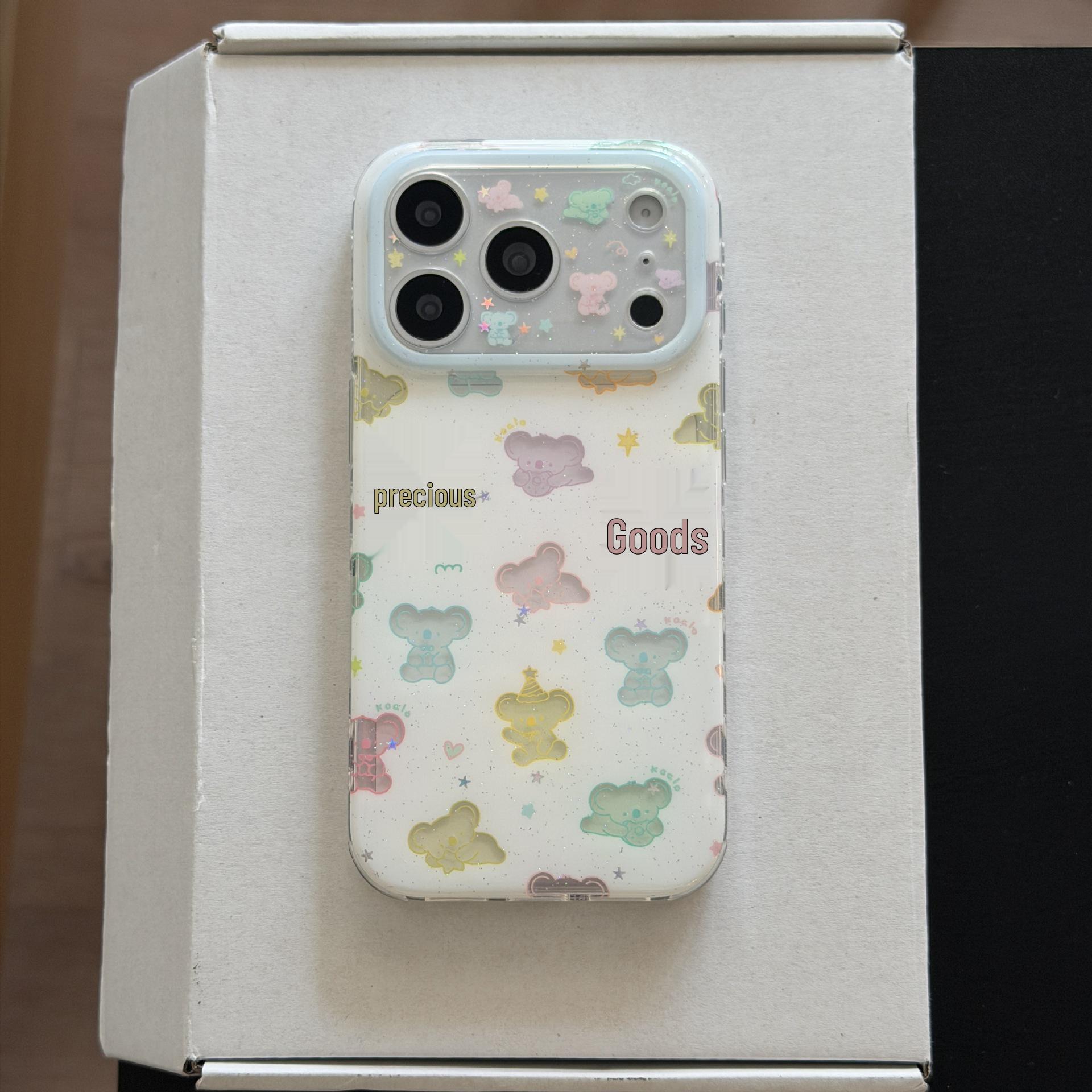 

Glitter Cartoon Koala Phone Case Stand for iPhone 14-17 Pro Max 15 Pro