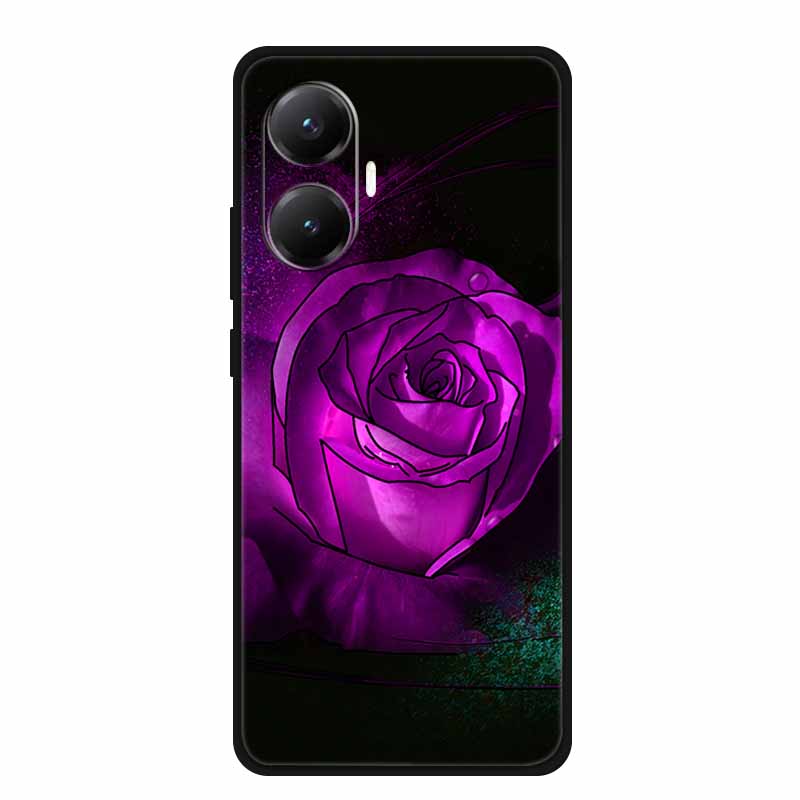 

3D Cover For Redmi Turbo 4 Pro 5G Black Bumper Shell Flower Emboss Case Xiaomi POCO F7 Cartoon Flowers Anime Funda Phone Covers -Redmi Turbo4 Pro 5G