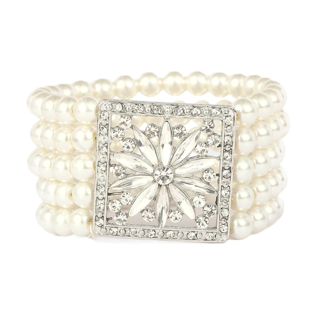 Retro multi-layer pearl diamond bracelet pearl bracelet European and American temperament evening dress versatile bracelet