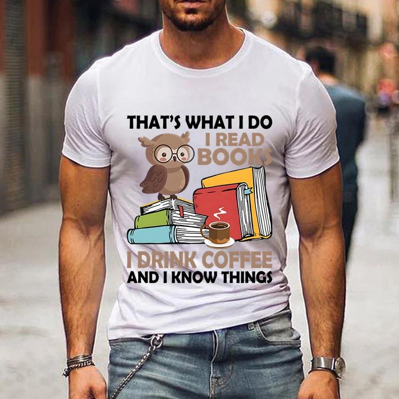 

Мужские футболки «Я читаю книги, пью кофе» Футболки со смешным принтом Мужские топы для любителей книг Большие размеры Футболка в стиле хип-хоп Летняя повседневная футболка XXXXXL жёлтый