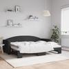 Extendable Daybed Black 80 X 200 Cm Fabric