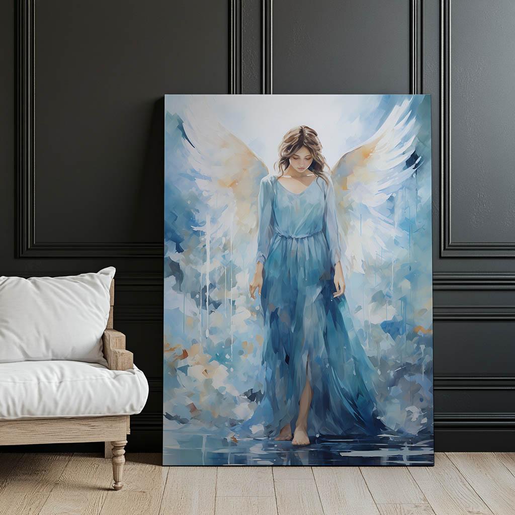 Blue Beauty: Angel Watercolor Blue Beauty: Angel Watercolor, 30X40 Cm, Unframed, Matte Paper 230 Gsm