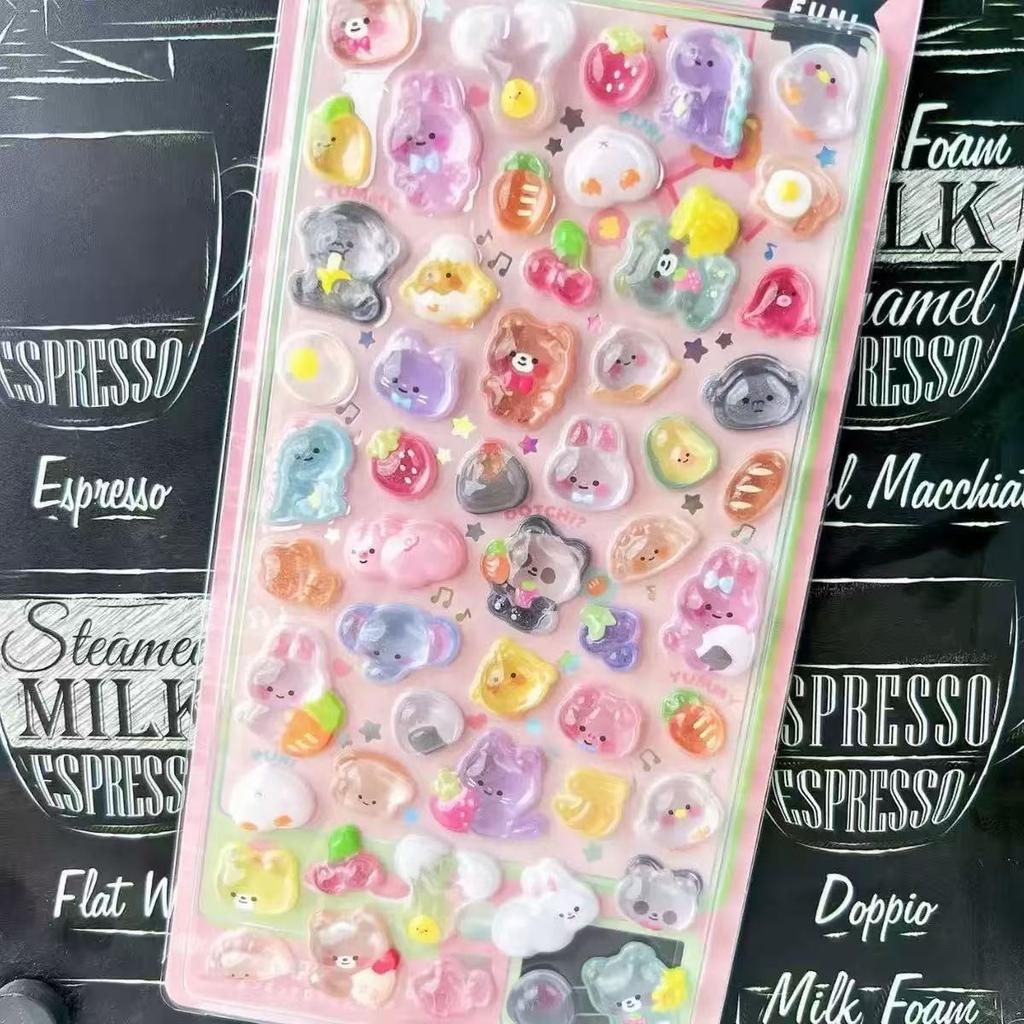 3D &Cartoon Stickers Relief Hollow Reward 3D Stickers Sticker Adhesive Vinyl Material Cute Design Bag Accessories