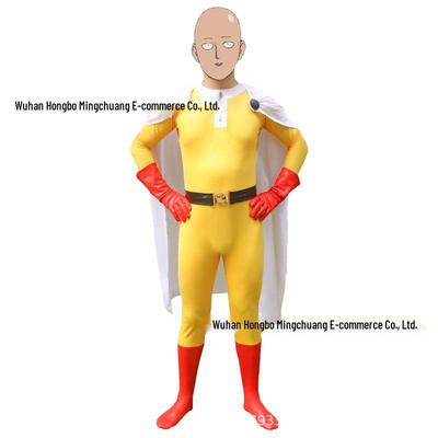 One-Punch Man Saitama Umhang Cosplay Kostüm für Herren - Japanisches Anime Halloween Outfit