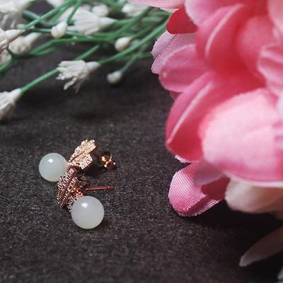 Premium Chuncheon Jade / Mini Cubic Bridge Jade Earrings