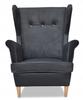 ARI Scandinavian Family Furniture Wing Chair Graphite Velvet Monolit
