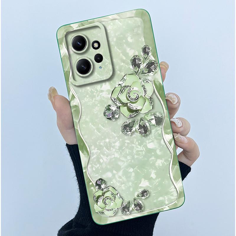 For Xiaomi Redmi Note 12 4G Phone Case Simplicity Butterflies Floral Soft Liquid Silicone Back Shell For Redmi Note12 4G Covers