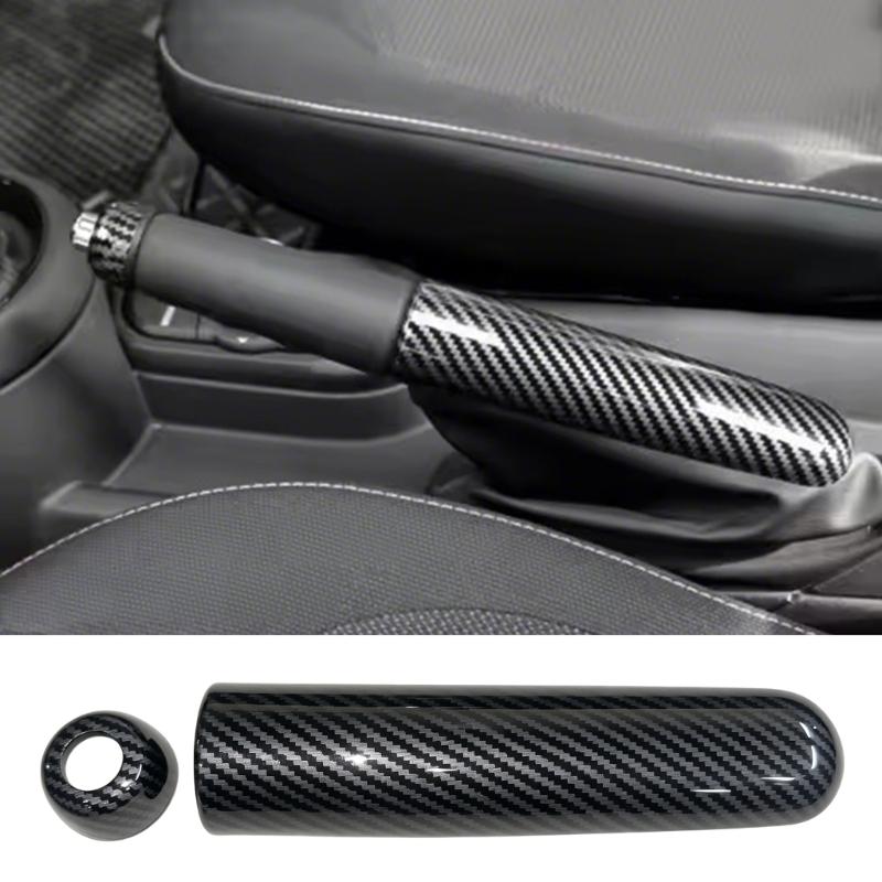 ABS Handbrake Accent Trim for F55 F56 F57, Carbon Pattern Cover for Console Detail, Cabin Trim Finish, and Brake Area Panel Styling