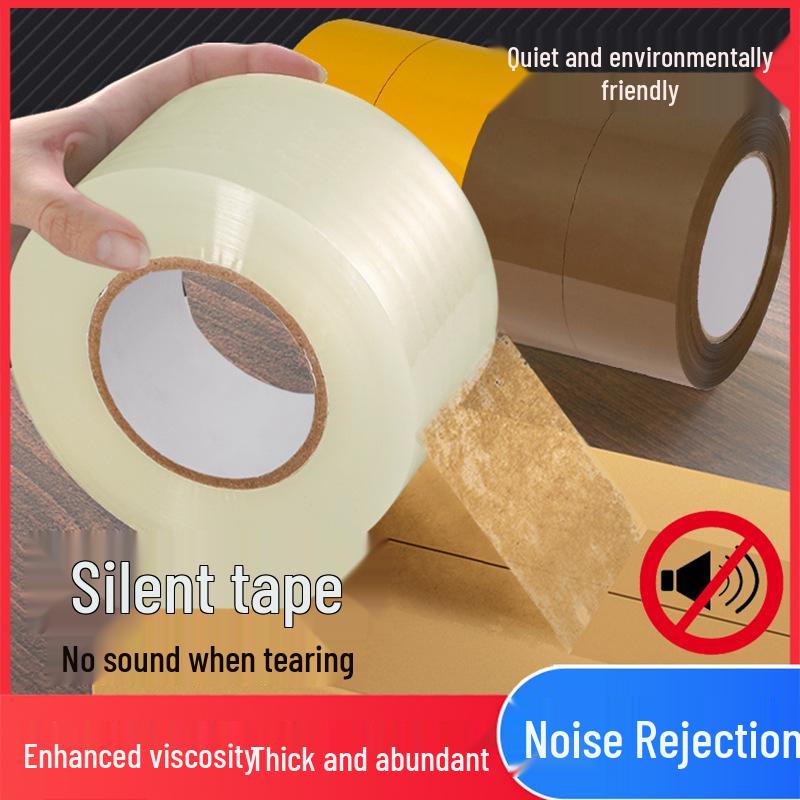 Silent Self-Adhesive Packing Tape for Office & Home - Strong, Low Noise