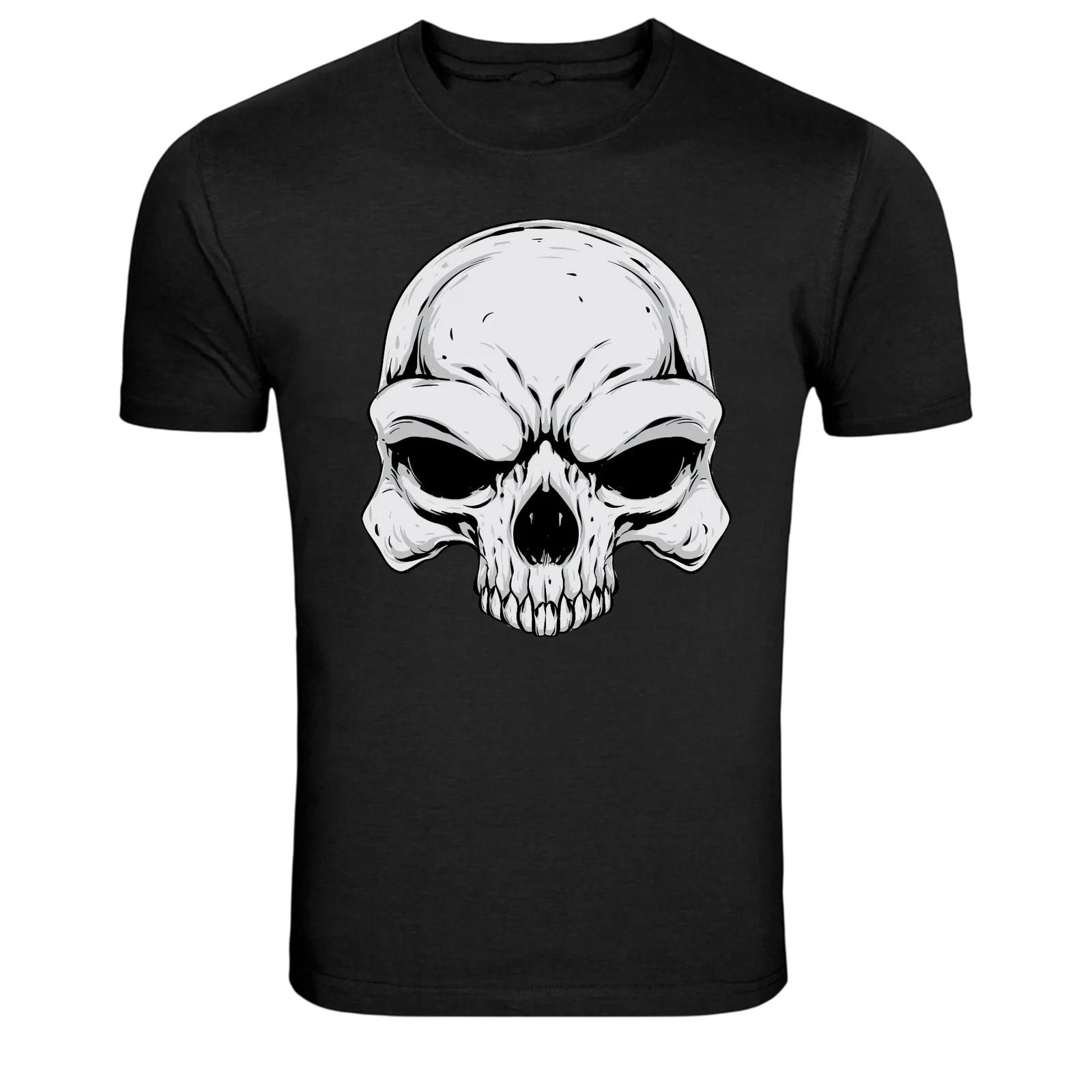 Skull Graphic T-Shirt Gothic Skeleton Dark Art Biker Punk Style Tee XXL