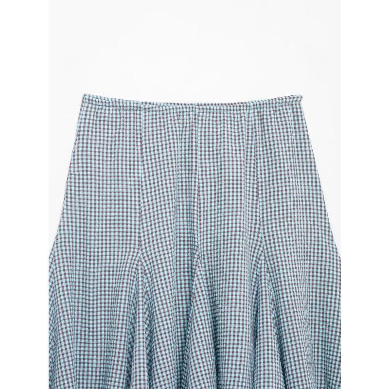 European & American Style Plaid Midi Skirt with Wide Hem - Retro 2026 Collection 4661407