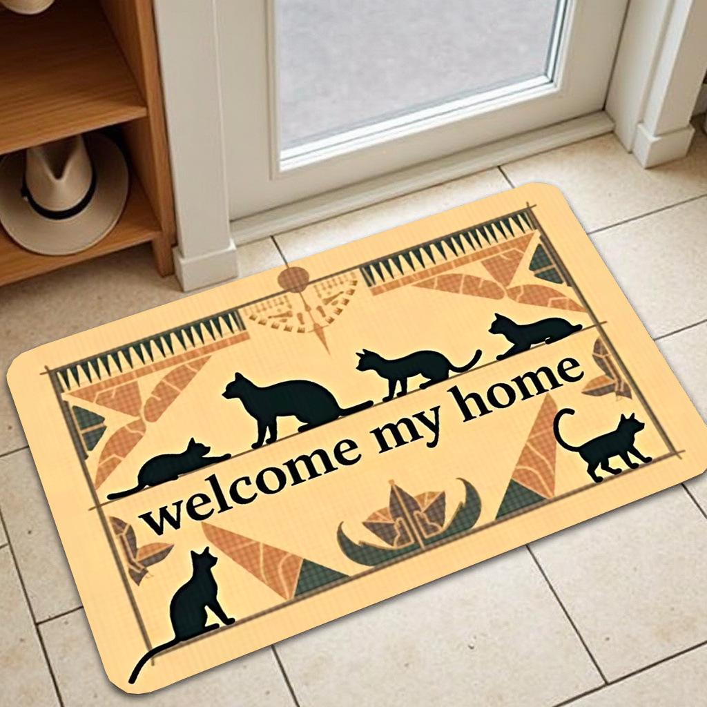 Cute Cat Decorative Floor Mat - Dirt & Wear-Resistant, Easy-Clean Entrance Mat