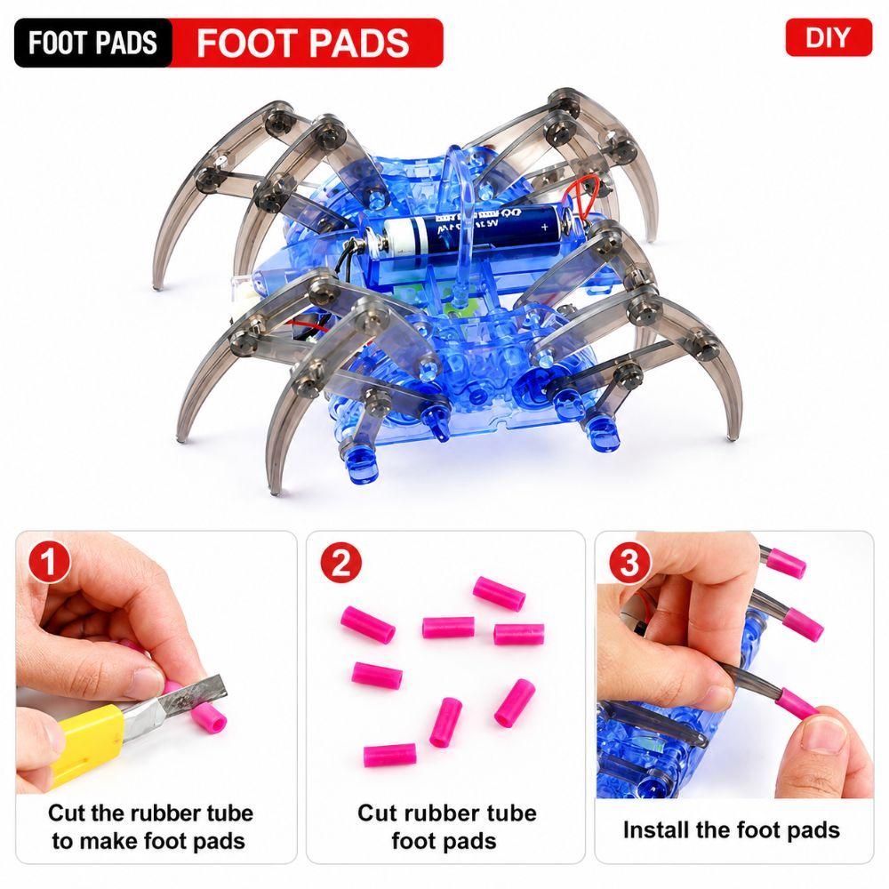 Educational Robotic Spider Toy No Soldering Required Battery Operated Electric Robot Spider Movable Legs Stem Robotic Toy Gift