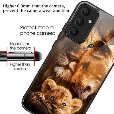Pro Samsung Galaxy A36 5G Pouzdro Vzorový potisk Tvrzené sklo TPU Nárazuvzdorný Kryt na telefon