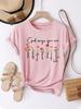 Christian-Inspired Floral Print Women'S White T-Shirt "God Says You Are" with Vibrant Flowers Casual Crew Neck Sleeve for Spring