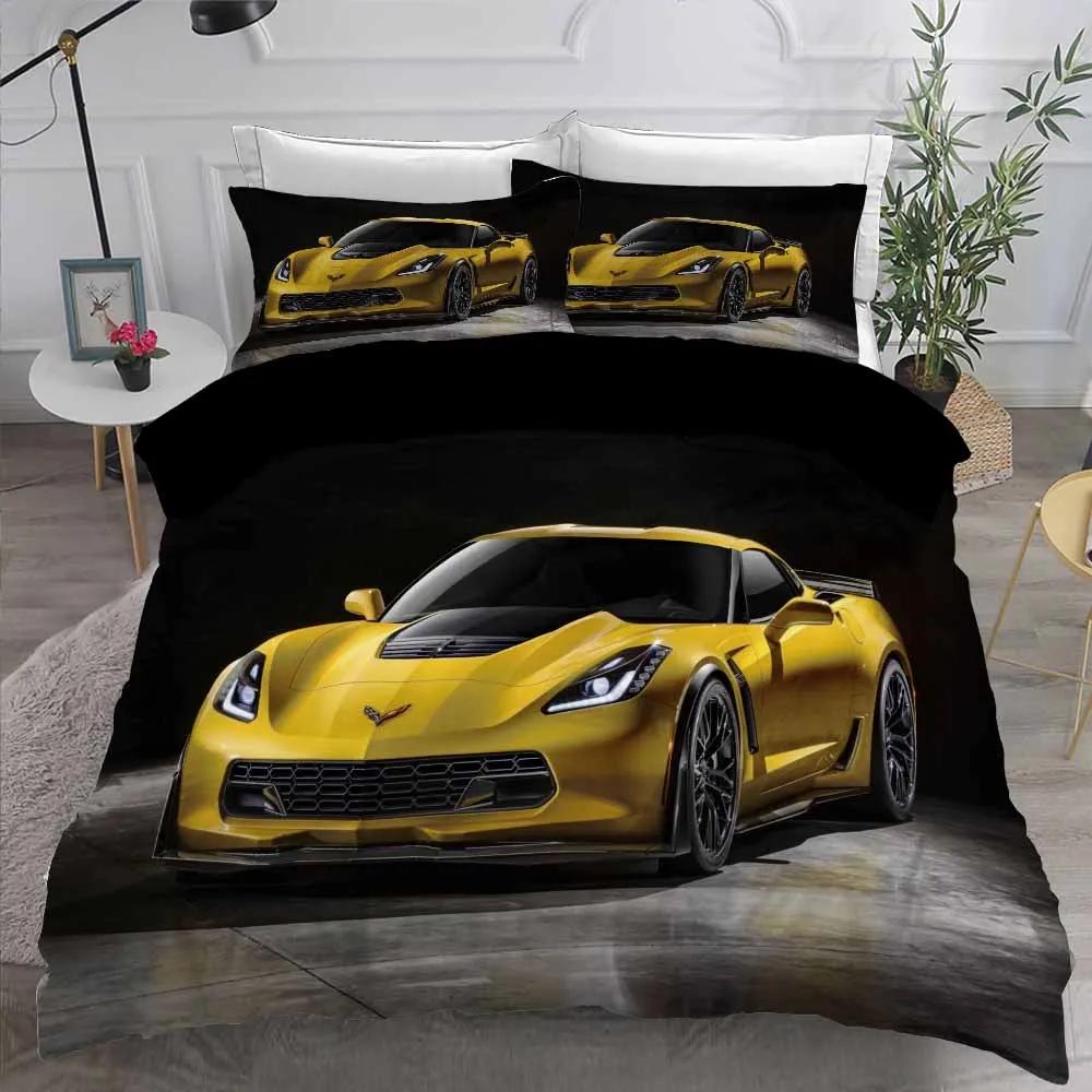 

Пододеяльник 200x200 Комплекты постельного белья 3D-принт Крутая машина Комплект пододеяльника для мальчика Двуспальное постельное белье Dekbedovertrek 228x228 AU Double(180x210cm)