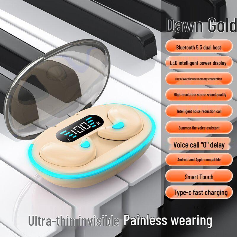 

X55 Bone Conduction Sleep Earphones - Mini Noise Cancelling, Digital Display, Long Battery Life, Macaron Bluetooth