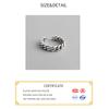 BFCLUB  Silver Color Wide Chain Rings Silver Vintage Wild Square Strip Chain Open Rings for Women Fine Jewelry Gift