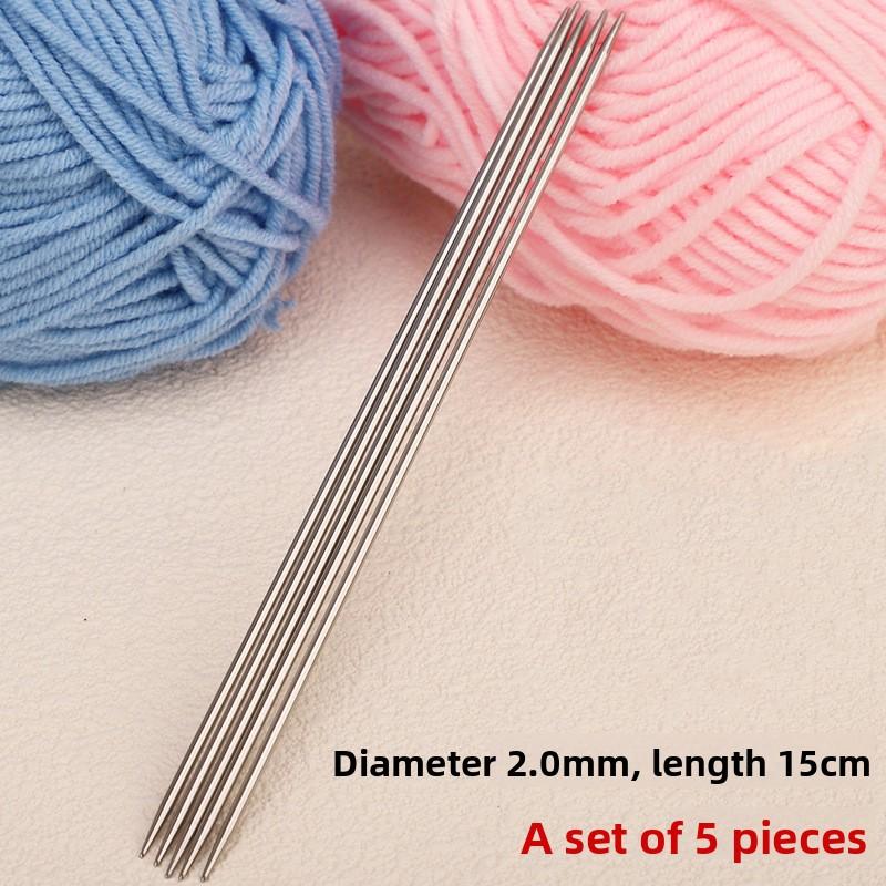 Agujas de tejer de acero inoxidable, Ganchos de ganchillo, Agujas de puño de 15 cm, Calcetines tejidos a mano, Herramientas especiales para tejer para hacer muñecas, Agujas cortas