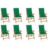 Day and Night - Day and Night Folding Garden Chairs and Cushions 8 Pcs Solid Acacia Wood