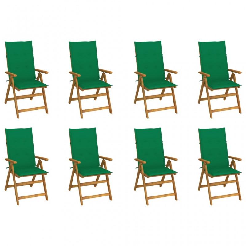 Day and Night - Day and Night Folding Garden Chairs and Cushions 8 Pcs Solid Acacia Wood