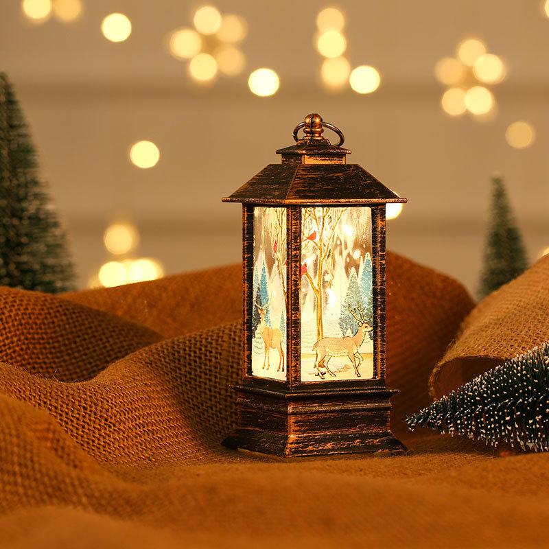 LED Small Luminous Christmas Oil Lamp Ornament - Old Man Design for Children's Gifts & Party Decorations