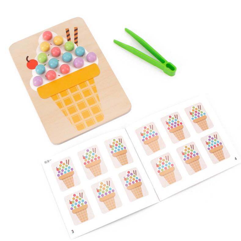 Montessori Color Matching Bead Clip Game: Kindergarten Ten-Frame Math Teaching Aid