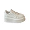 Four-leaf leather thick-soled 2025 new spring thin versatile muffin heightening 5CM little white shoes casual shoes breathable