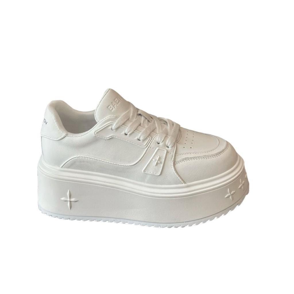 Four-leaf leather thick-soled 2025 new spring thin versatile muffin heightening 5CM little white shoes casual shoes breathable