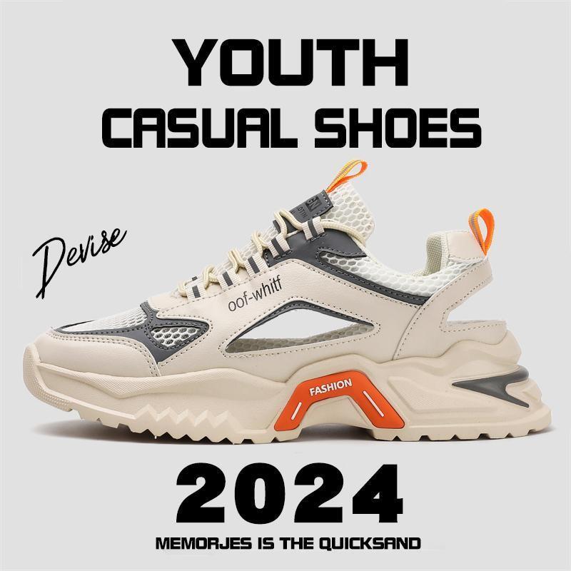 

Sports men s shoes 2025 new summer breathable mesh student net shoes popular casual boys dad height increase white shoes 47