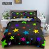 Colorful Stars Duvet Cover Set Microfiber Yellow Pink Stars Soft Bedding Set Single King Queen Twin Size 2/3pcs Comforter Cover