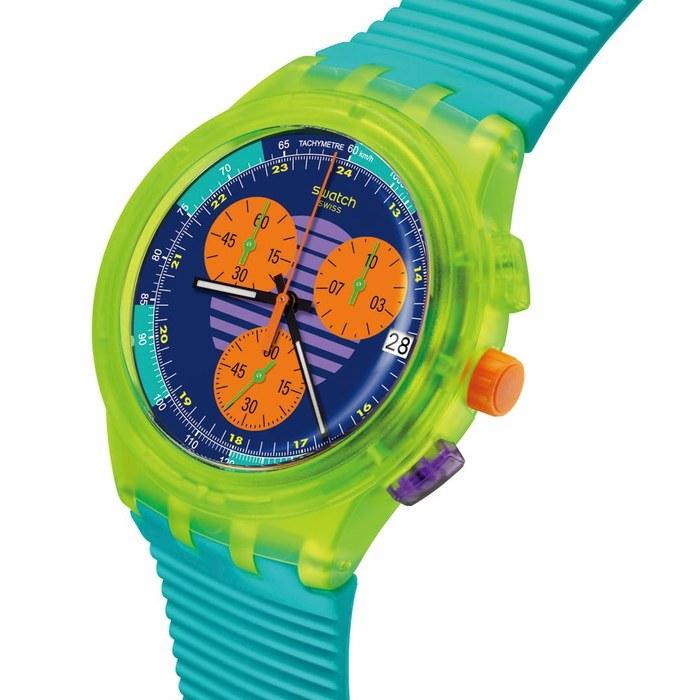 Swatch Neon Wave SUSJ404 New Chrono Plastic