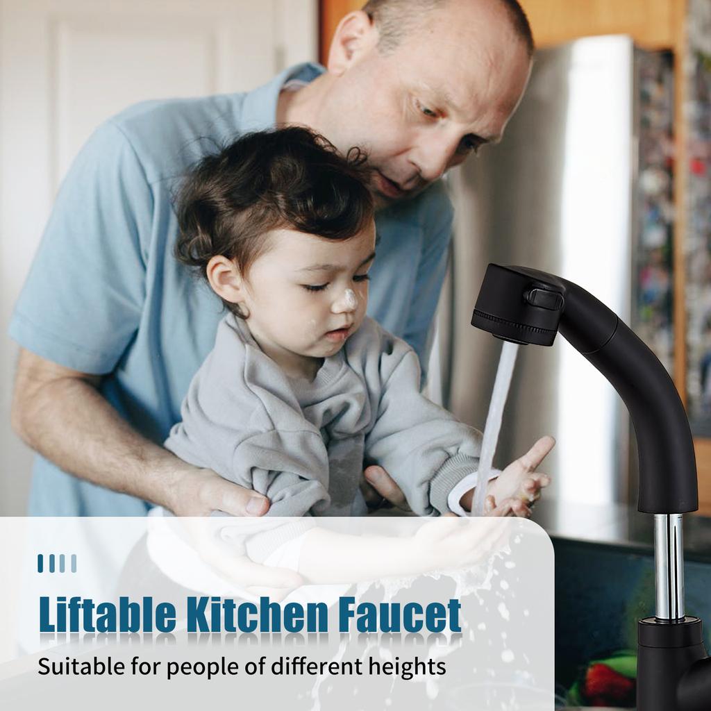 Küchenarmaturen zum Anheben und Herausziehen mit 2 Sprühmodi, 360 Grad schwenkbar, Waschbeckenarmaturen zum Herunterziehen