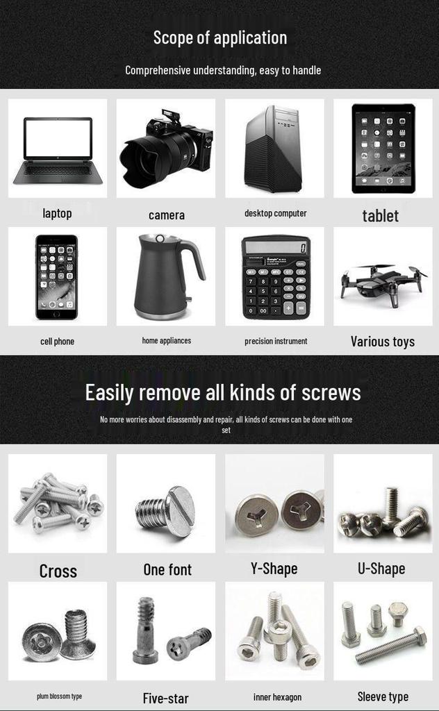 45-in-1 Multifunktionales Reparaturwerkzeugset mit magnetischen Schraubendreherbits für Mobilgeräte, Tablets, Uhren und Heimwerkerbedarf