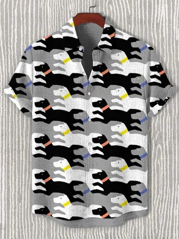 Men's Art Graphics Shirts Short Sleeved Button Down Lapel Shirt For Summer Oversized Tops Vacation Casual Hawaiian Shirts