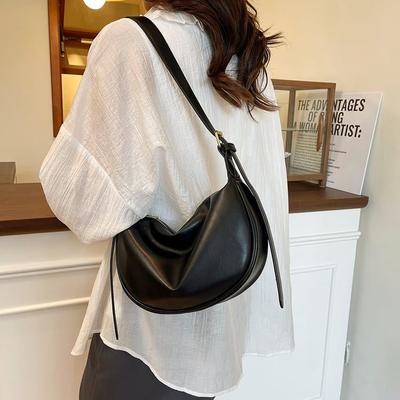 Soft Leather Pleated Crescent Armpit Bag Women's Shoulder Messenger Bag