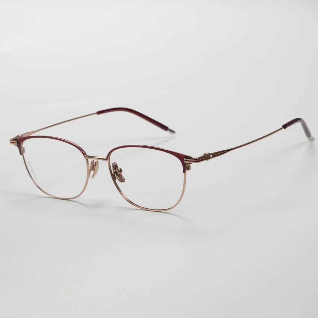 Women's Fashionable Pure Titanium Myopia Glasses Frame, Thin Eyebrow Design - Fits Prescription Lenses, Style 8125