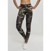Legging femme - URBAN CLASSICS - Urban Classic mesh - Taille haute - Ajustée - Noir/Rouge