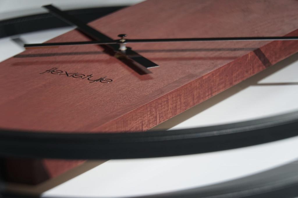 Wooden loft oval mahogany wall clock 50cm