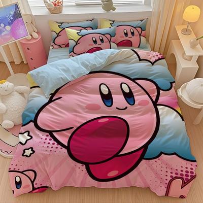 Pink Star Game Duvet Cover Pillowcase Bedding Bedroom Decoration Children Gift Adult Single Double Bed Large SizeZip Duvet Cover