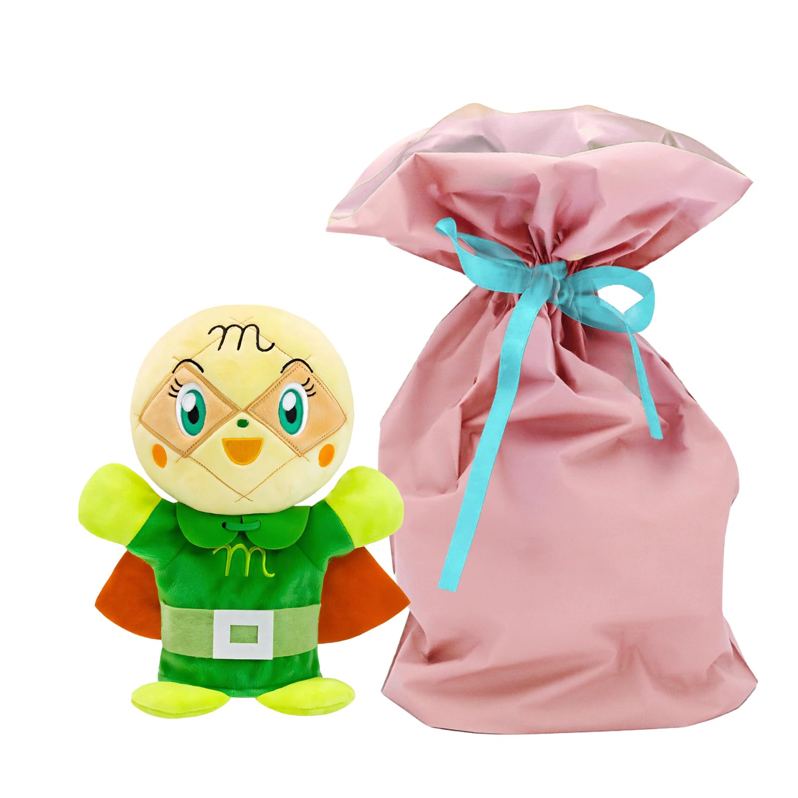

Yoshitoku Melonpanna Plush Doll Kids Will Gift Wrapped in Pink and Red with Ribbon Hand-Dancing (28cm Long) Love,