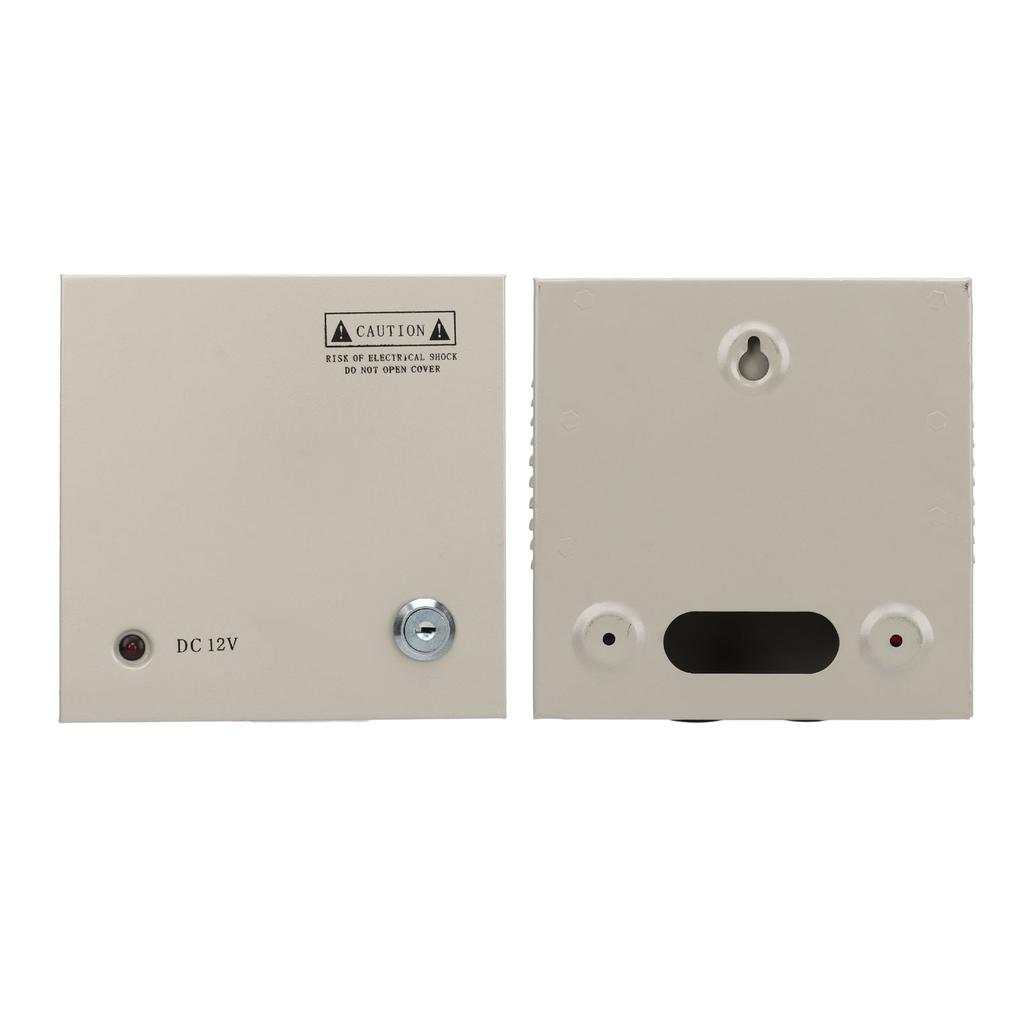 CCTV napájecí box, rozvodná krabice, 12V, 4 kanály, pojistka 5A, 110V/220V s kovovým krytem