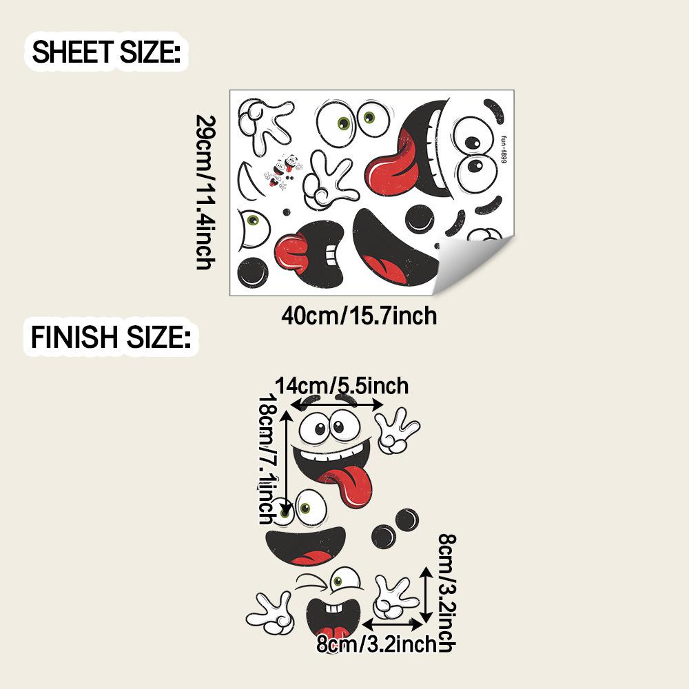 Creative and Funny Expression Combination Bathroom and Kitchen Decoration and Beautification Stickers
