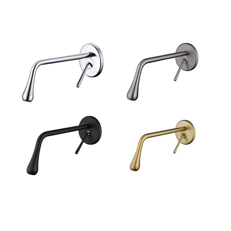 Basin Faucet Single Lever Rotation Wall Mounted  Brass Mixer Tap Bathroom Basin Water Sink Mixer In-Wall Style