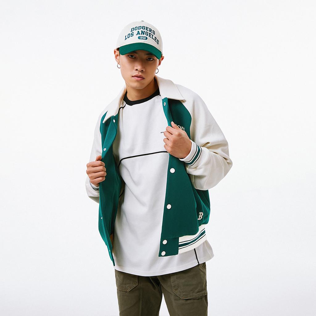 New MLB SS24 Baseball Jacket Unisex Dark Green 3AJPV1641-43GND
